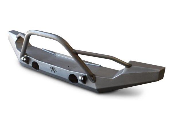 JK Brawler Full Width Front Bumper with Brawler Bar and Shackle Tabs Bare Steel 17-64-020-DBT Poison Spyder